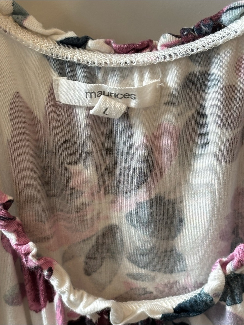 Maurices White Tank Top with Pink and Black Floral Print - Picture 2 of 4